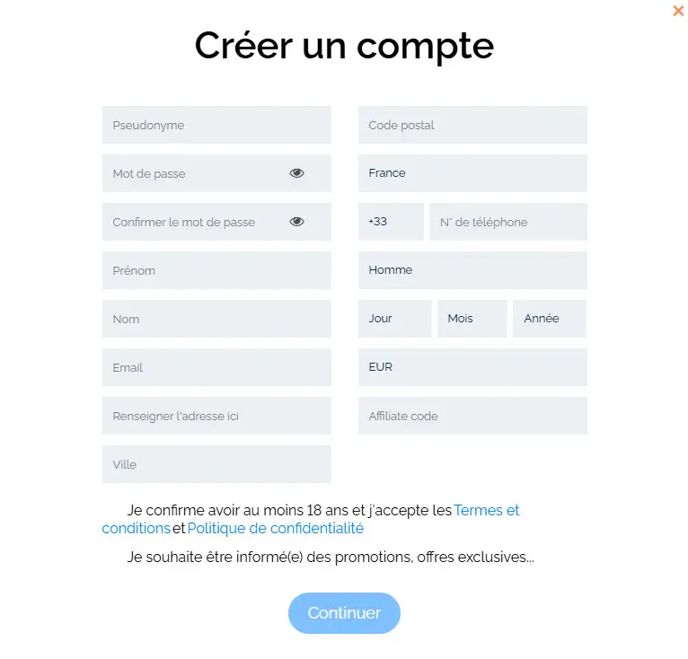 Processus d'inscription CloverSpin Casino