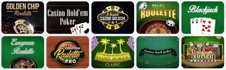 Jeux de table au CloverSpin Casino